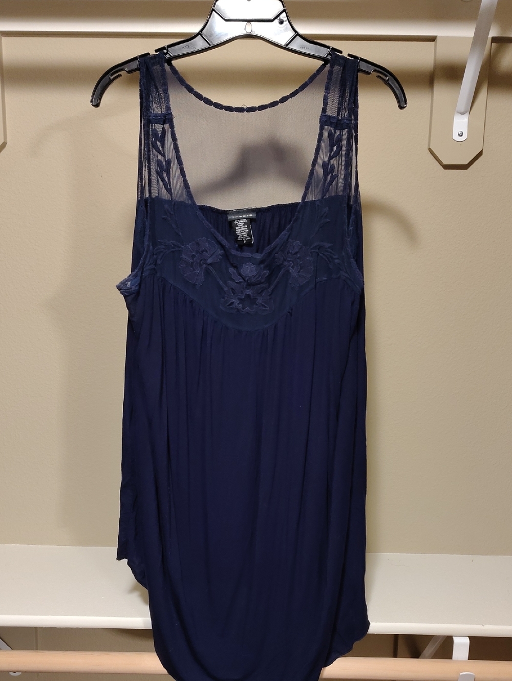 torrid Navy Embroidered Sleeveless Top